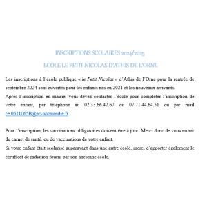 INSCRIPTION SCOLAIRE ECOLE LE PETIT NICOLAS 2024 2025.png