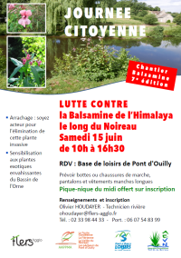 Lutte contre la Balsamine de l'Himalaya le long du Noireau