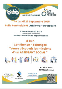 CONFERENCE - ÉCHANGES " VENEZ DÉCOUVRIR LES MISSIONS D'UN ASSISTANT SOCIAL"