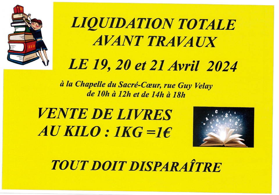 LIQUIDATION TOTALE AVANT TRAVAUX AVRIL 2024 CHAPELLE SACRE COEUR