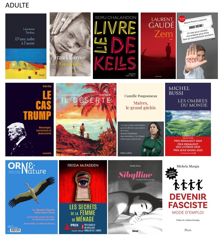 LIVRES ADULTE SEPT 2025