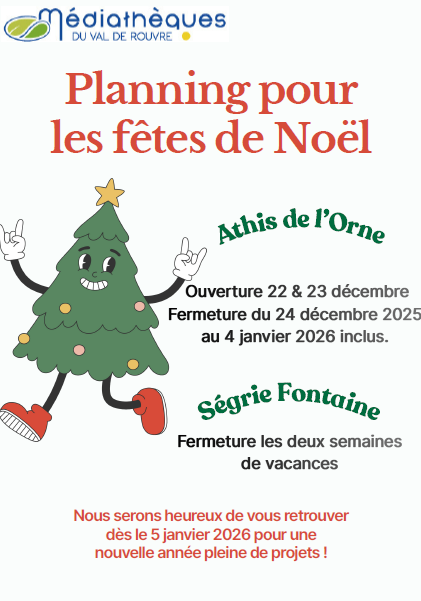 horaires vacances noel mediatheques