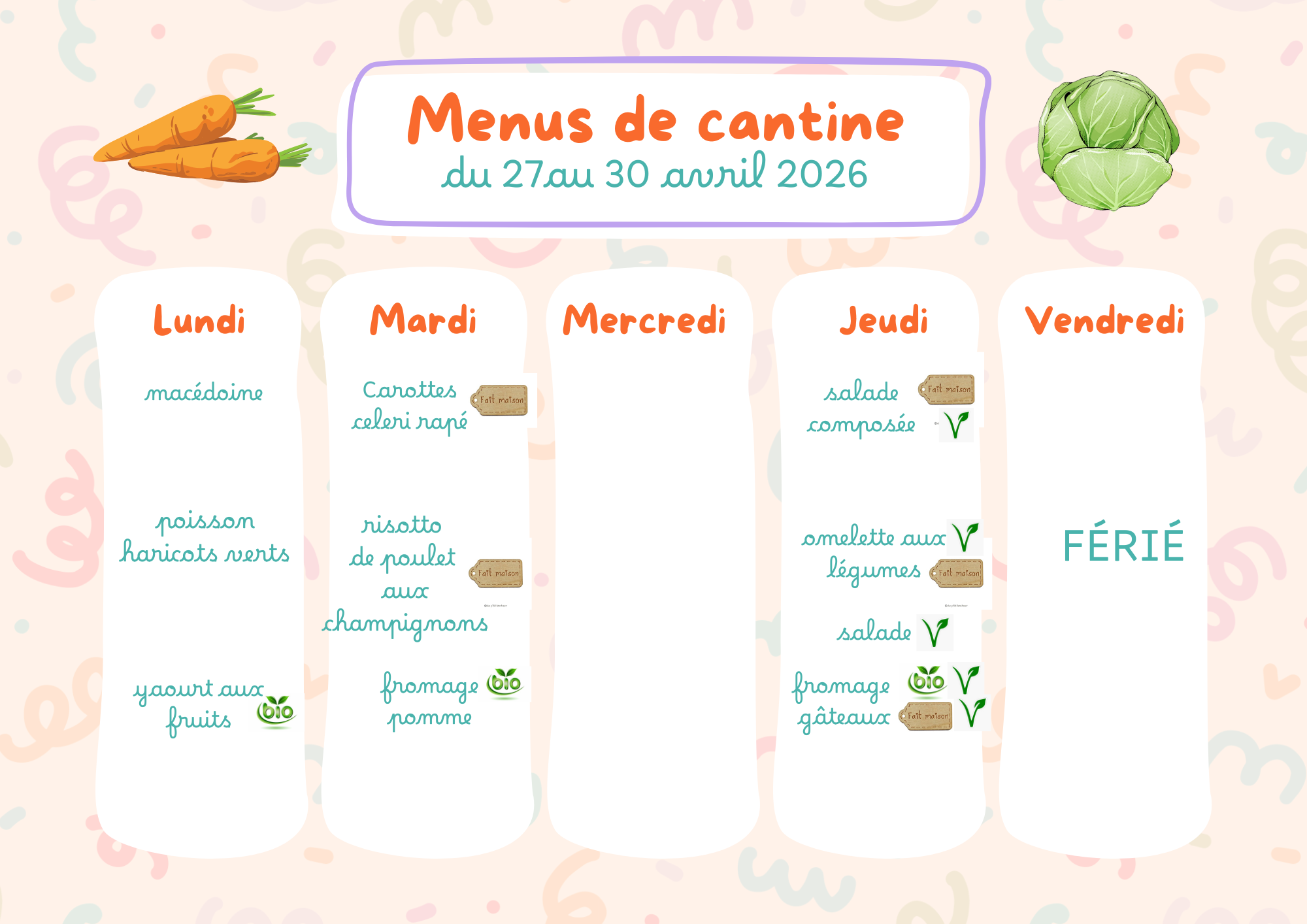 menu 27 au 30.04.2026